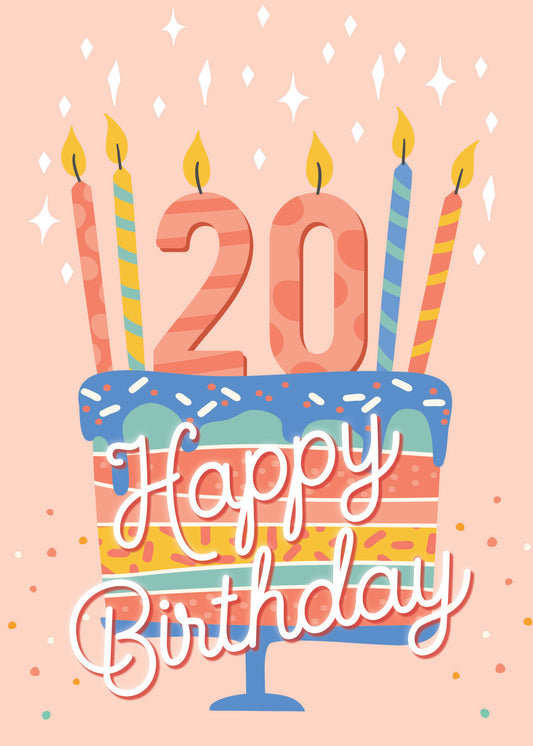 363-MLST0020B | ABD20/Pink 20th Cake