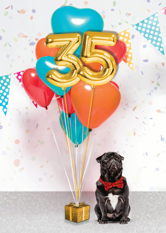 363-MLST0035D | ABD35/Dog With 35th Balloon