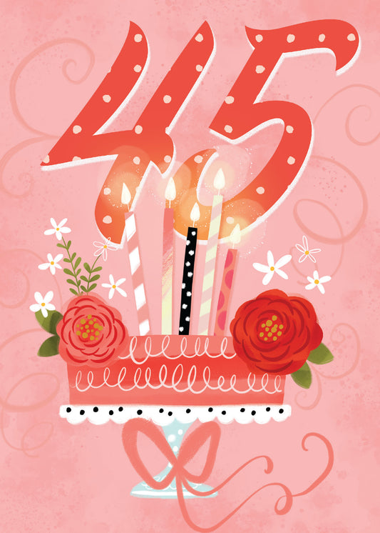 363-MLST0045B | ABD45/Pink 45th Cake