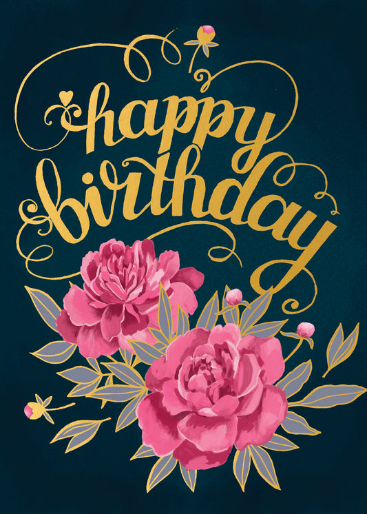 564-FOIOPE1341M | BD/Birthday Pink Flowers