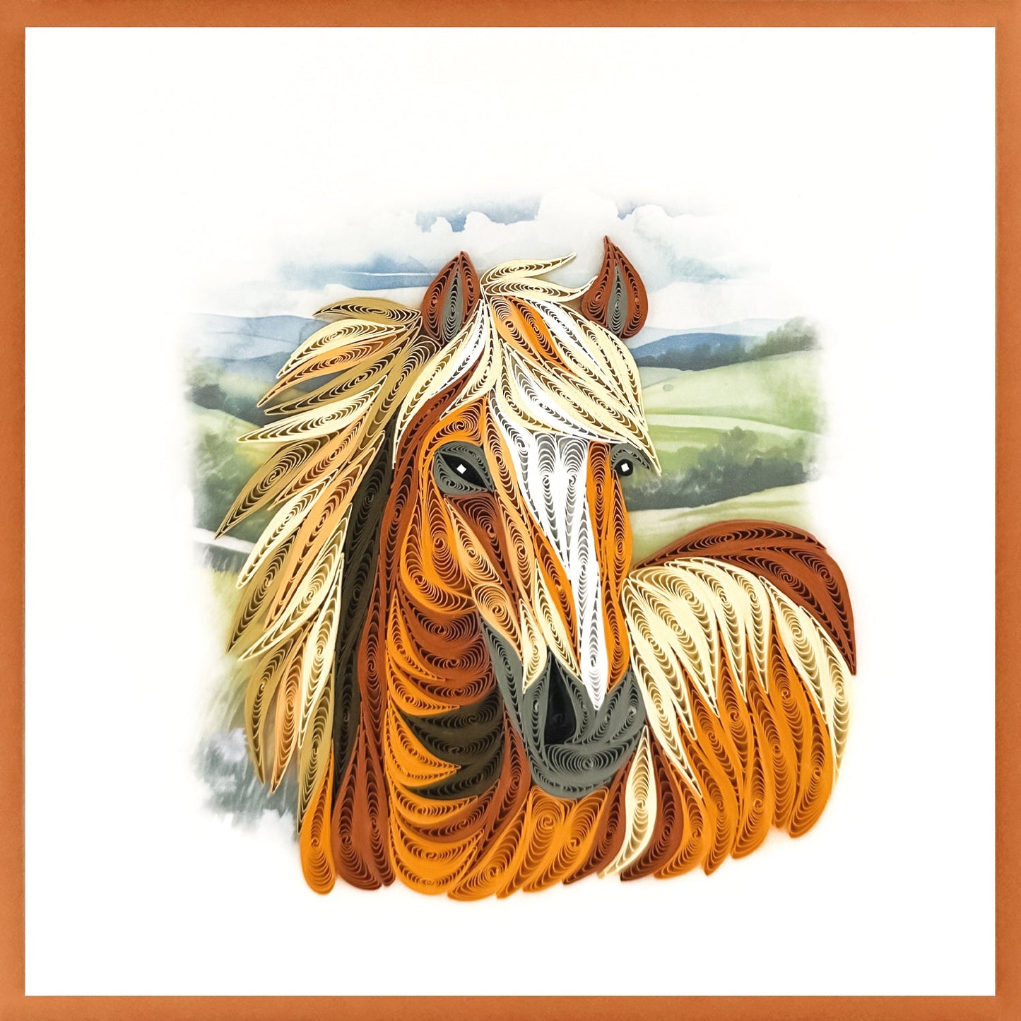 644-QUILL0120 | BL/Horse In Field