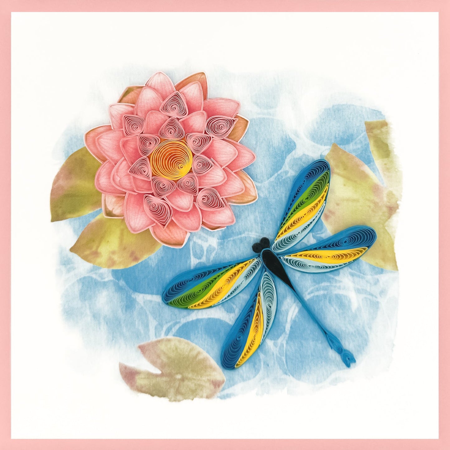 644-QUILL0123 | BL/Dragonfly Lotus