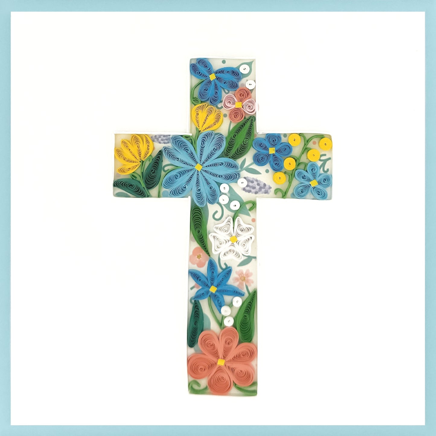 644-QUILL0124 | BL/Floral Cross