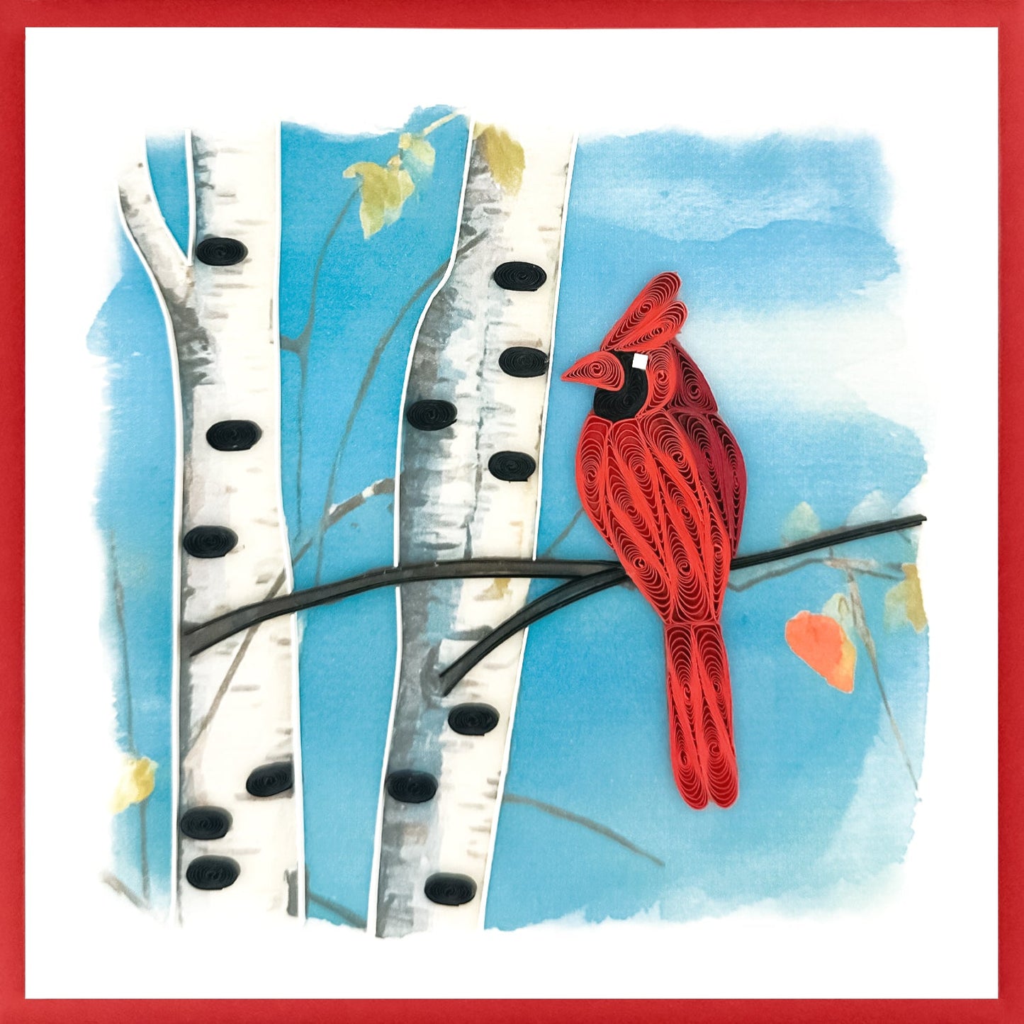 644-QUILL0135 | BL/Cardinal Birch Tree