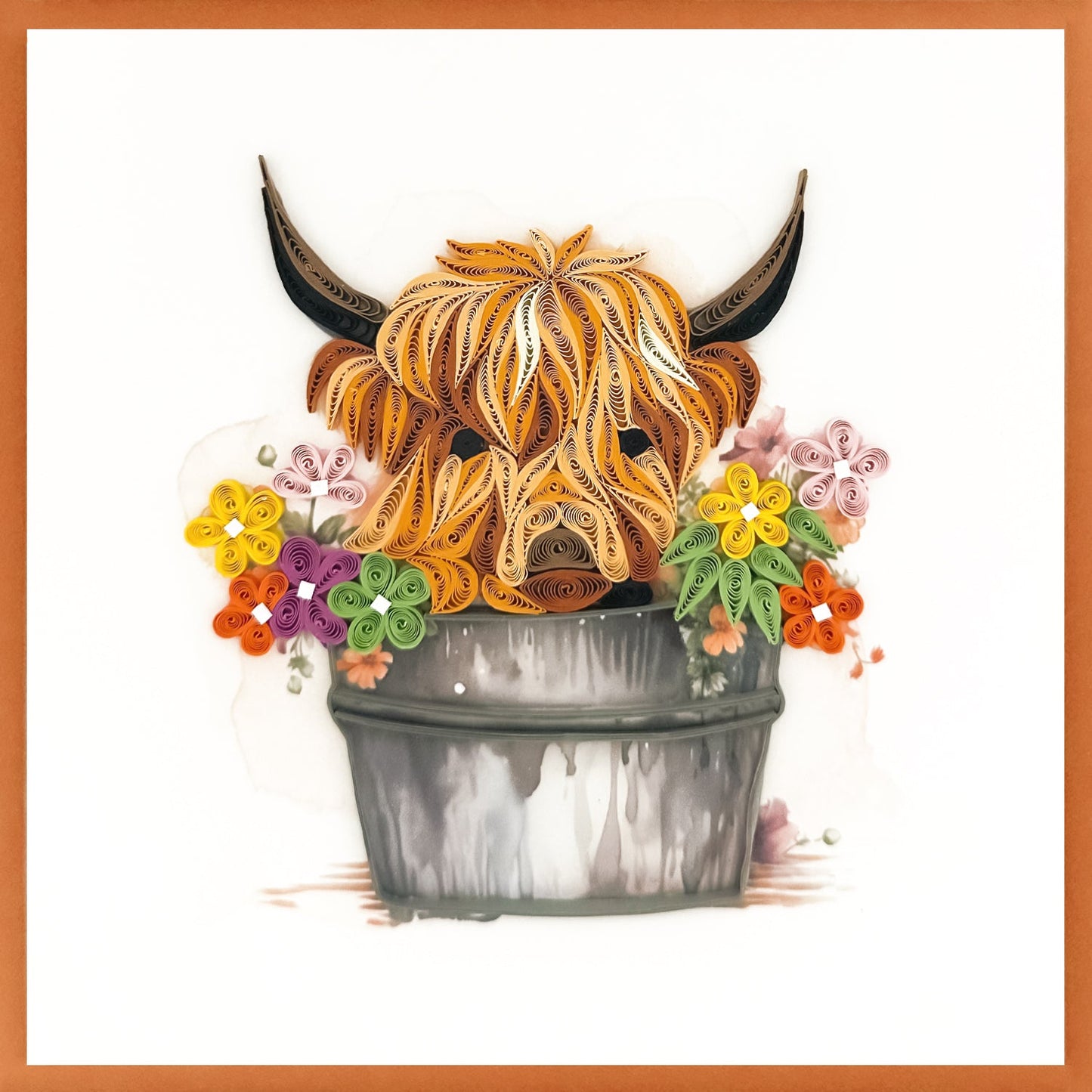 644-QUILL0140 | BL/Highland Cow Bucket