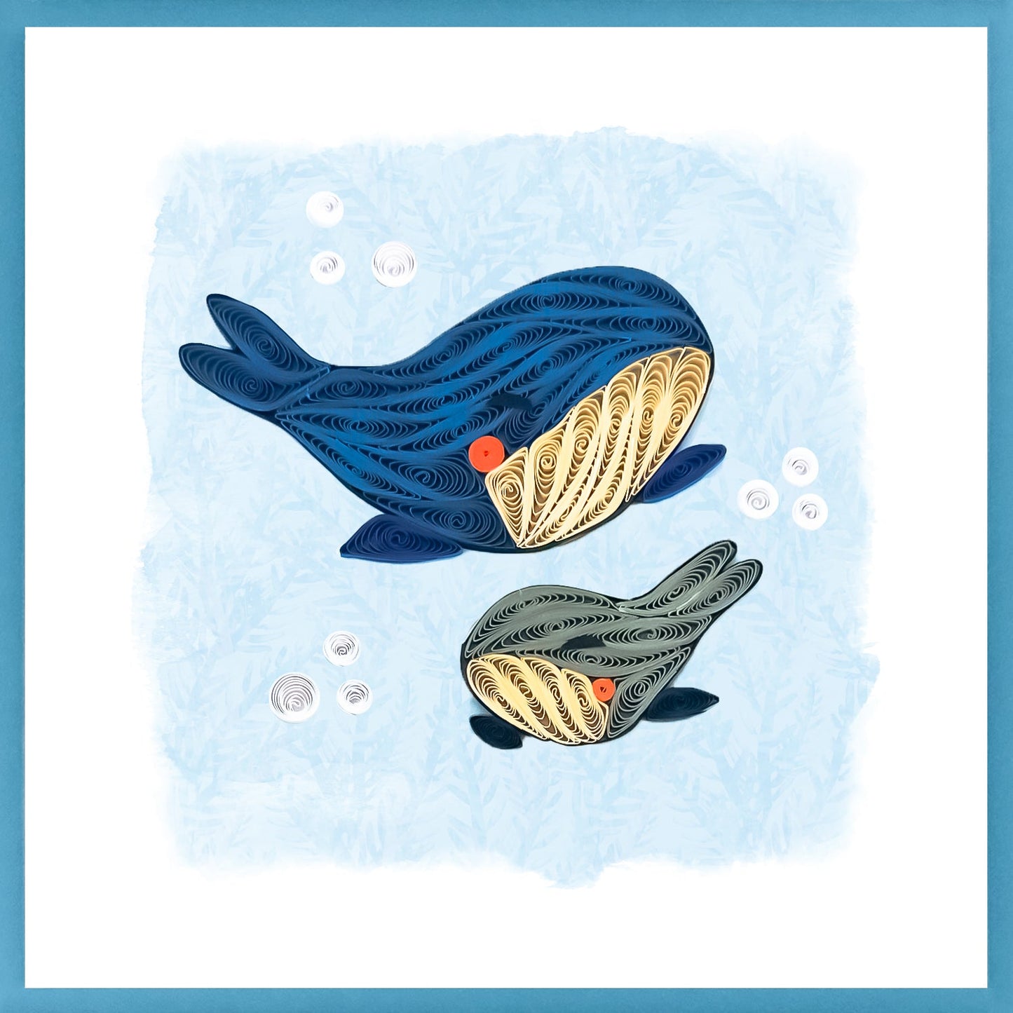 644-QUILL0184 | BL/Mom & Baby Whales