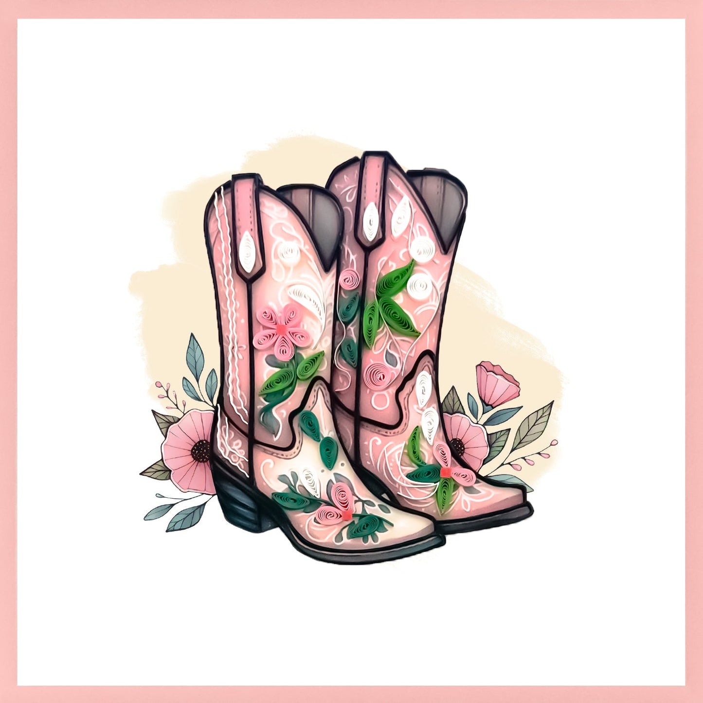 644-QUILL0186 | BL/Cowboy Boots