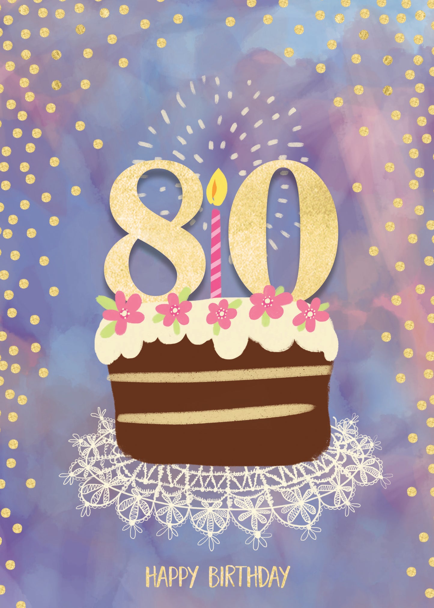 363-MLST0080D | ABD80/Chocolate 80th Cake