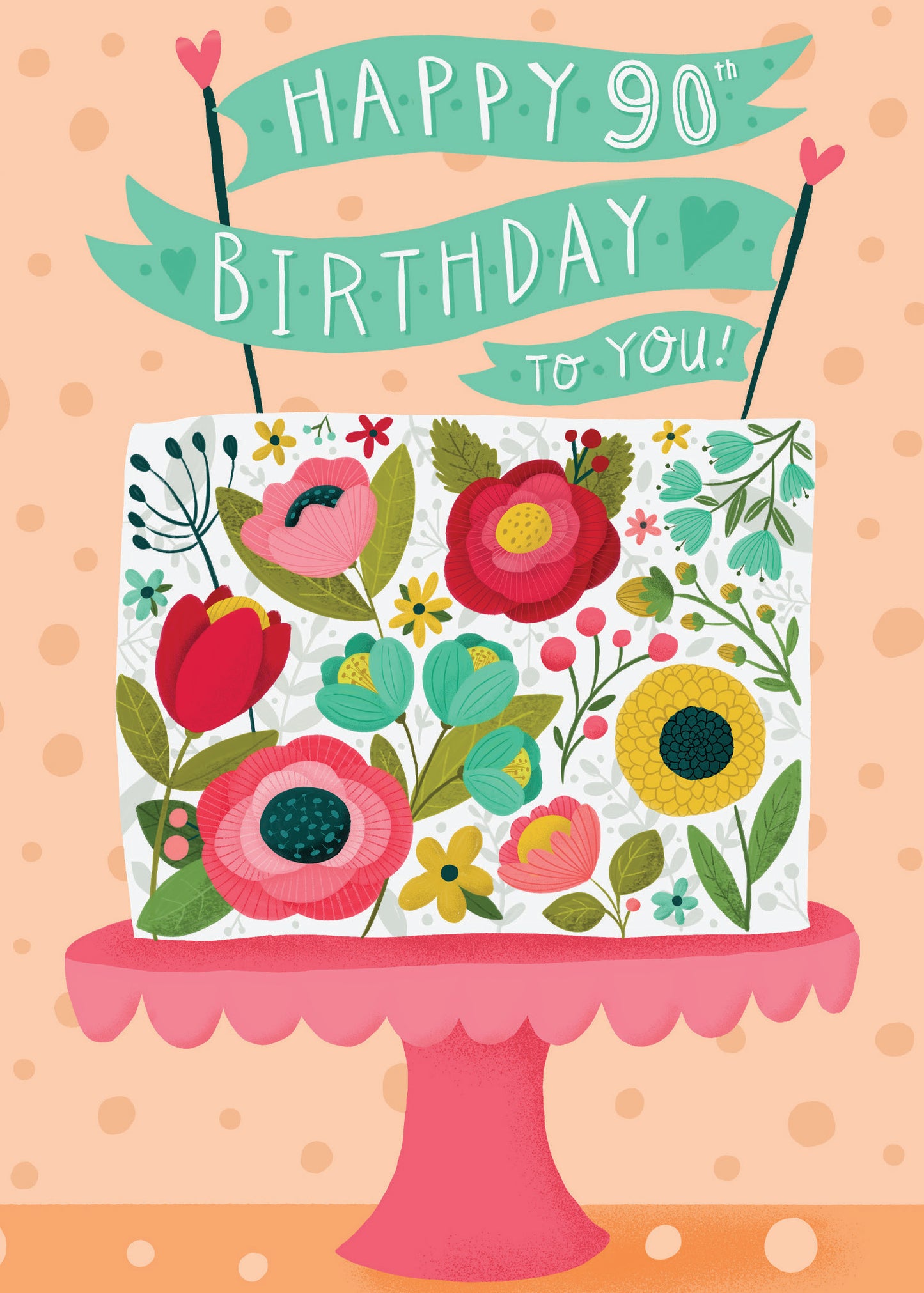 363-MLST0090D | ABD90/Floral 90th Cake Banner