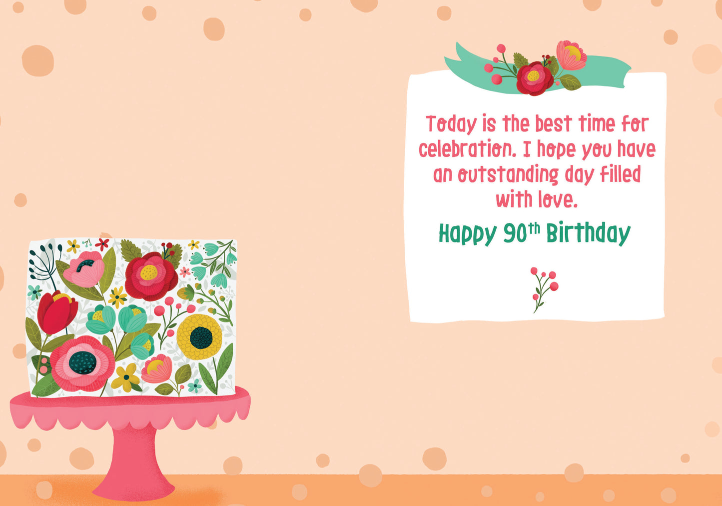 363-MLST0090D | ABD90/Floral 90th Cake Banner