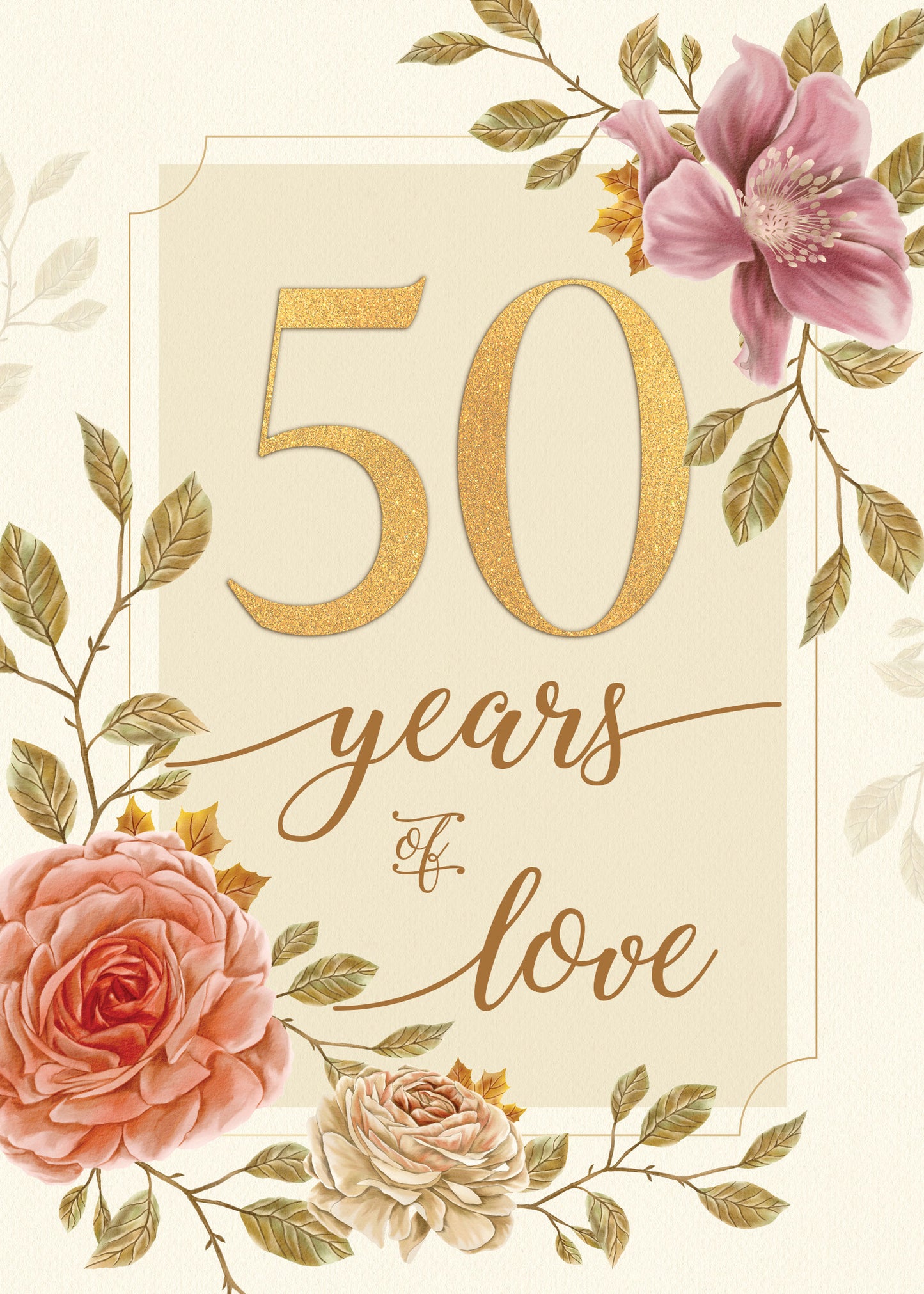 363-MLST0150D | AN/50 Years Gold Floral