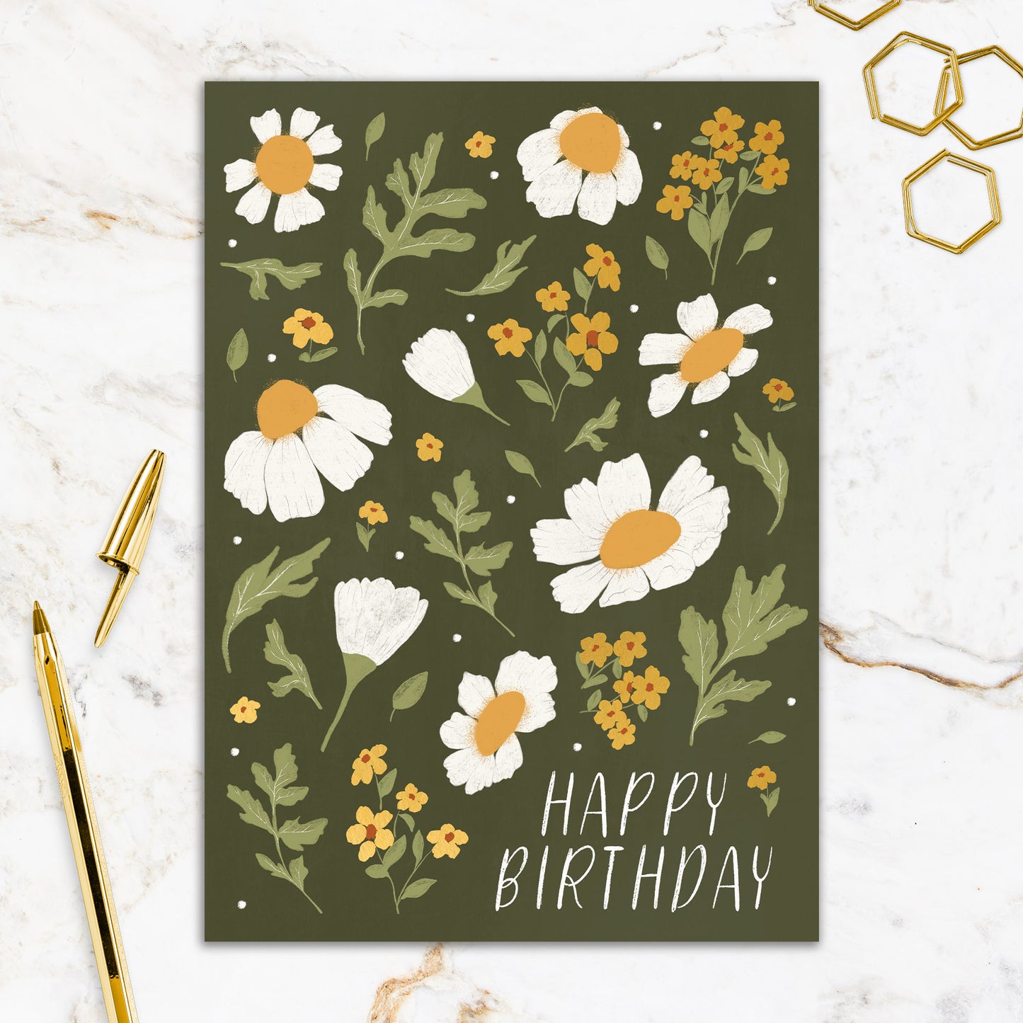 564-FOIOPE1330M | BD/Green Daisy Birthday