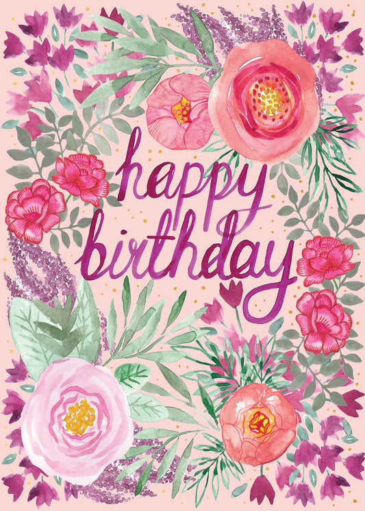 564-FOIOPE1337M | BD/Pink Birthday Floral