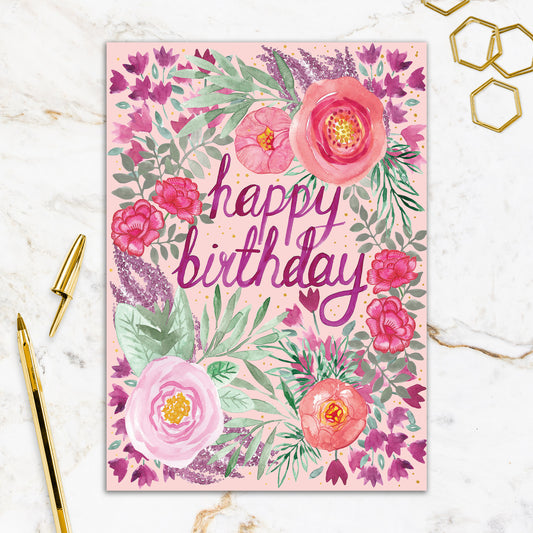 564-FOIOPE1337M | BD/Pink Birthday Floral