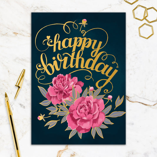 564-FOIOPE1341M | BD/Birthday Pink Flowers