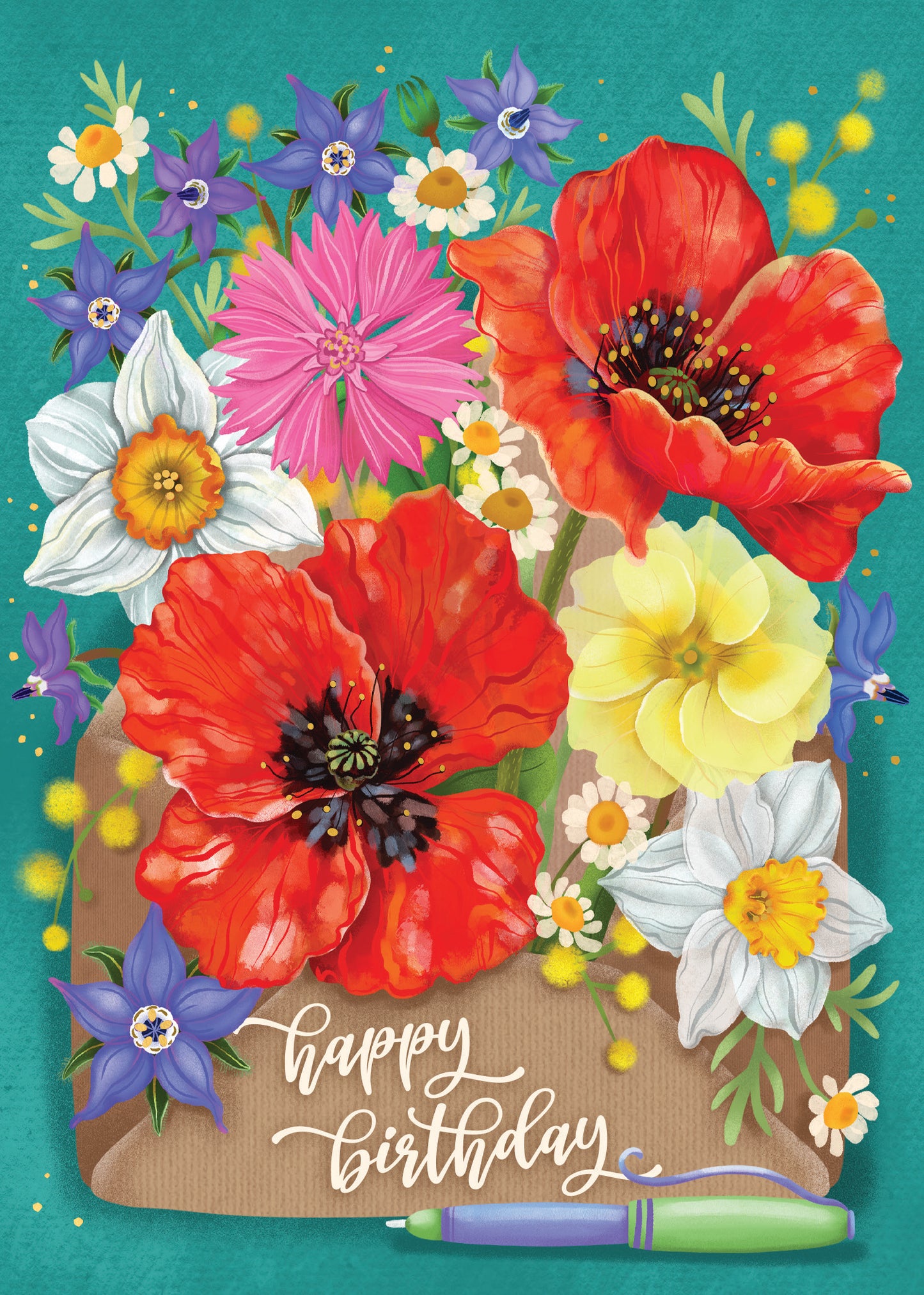 564-FOIOPE1345M | BD/Bright Floral Envelope