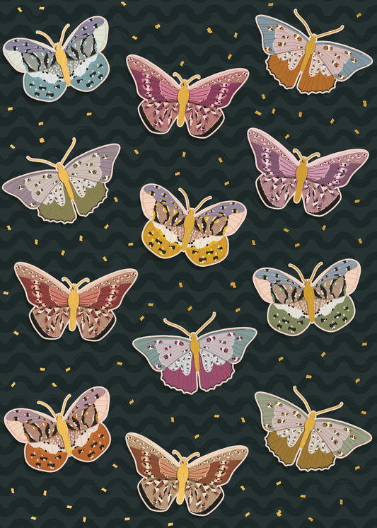 564-FOIOPE1354M | BL/Butterfly Stickers
