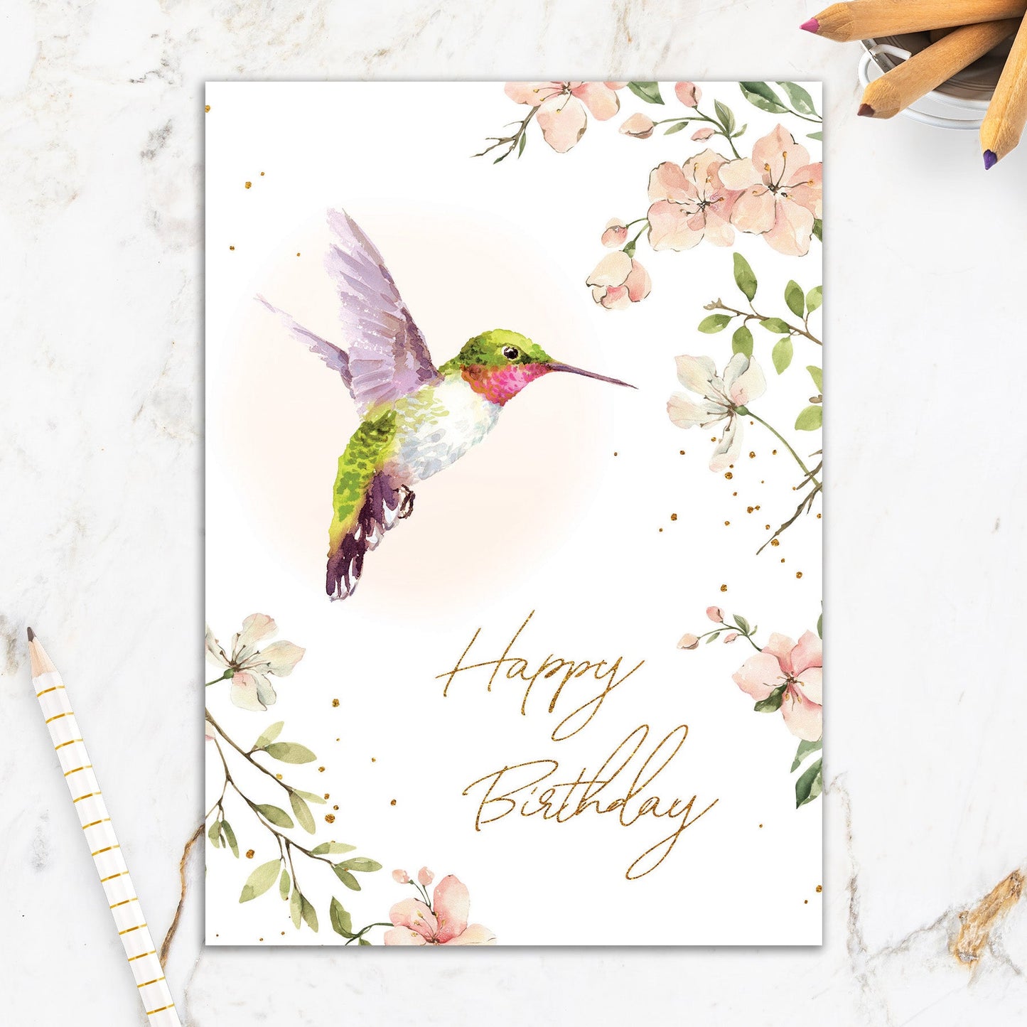 564-IOPE0052WC | BD/Hummingbird Blossoms