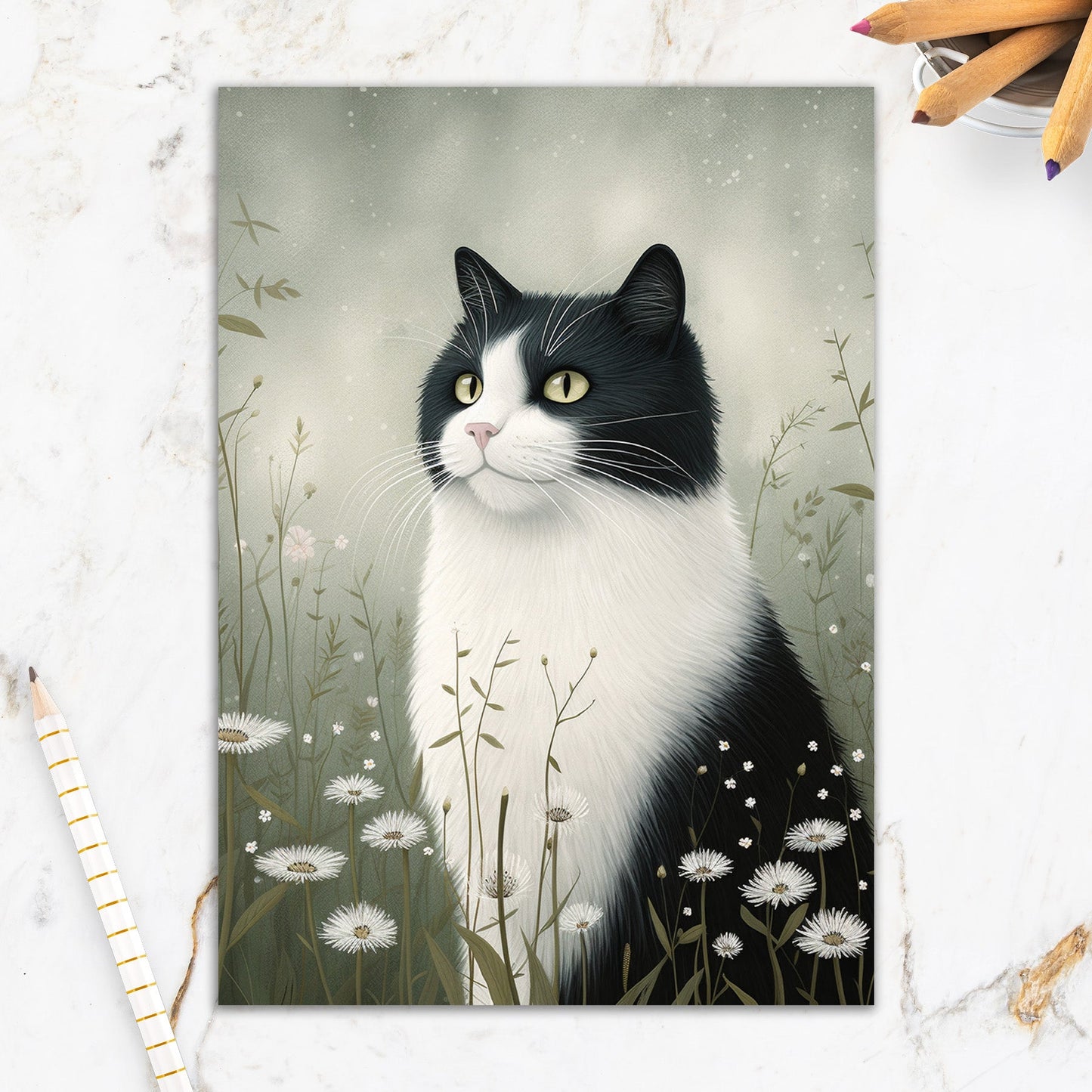 564-IOPE0251L | BD/Cat in Daisies