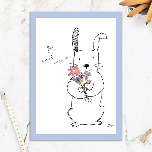 564-IOPE0307L | GW/Bunny With Flowers