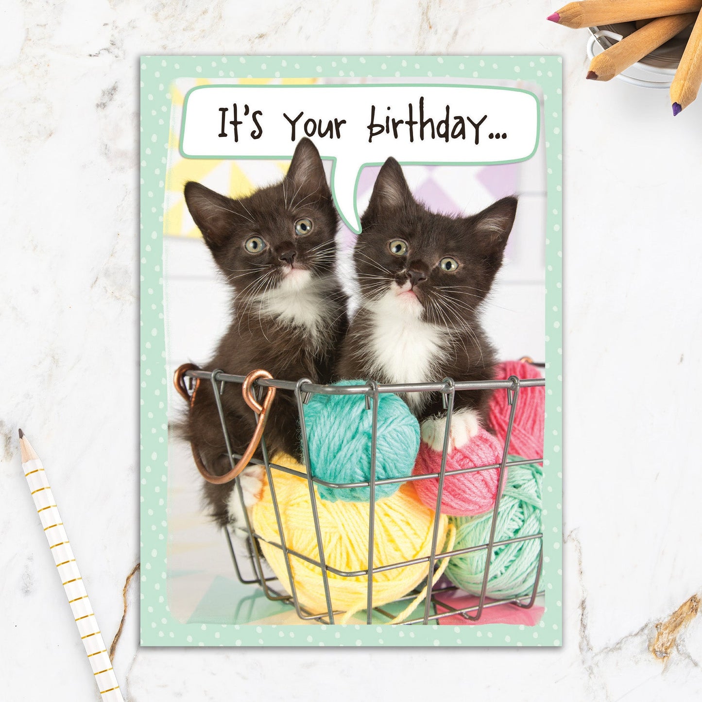 564-IOPE0488C | BD/Yarn Ball Kittens