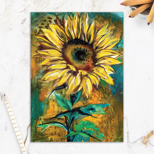 564-IOPE0494L | BL/Mixed Media Sunflower