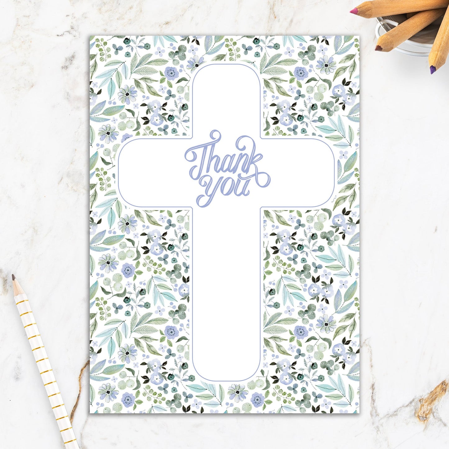 564-IOPE0963L | RL/Floral Cross Thank You