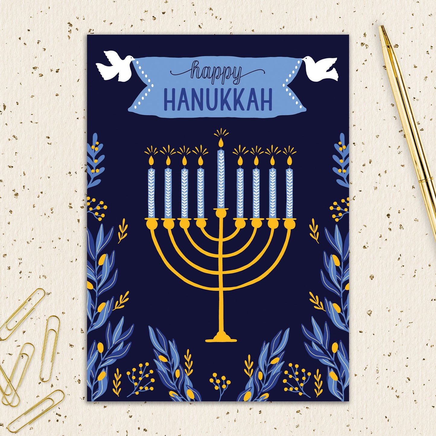 8564-IOPEOH1101L | HA/Hanukkah Dark Floral