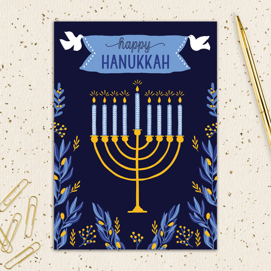 8564-IOPEOH1101L | HA/Hanukkah Dark Floral