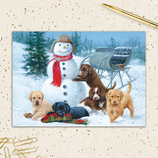 8564-IOPEOS0569L | HOL/Puppies Building Snowman