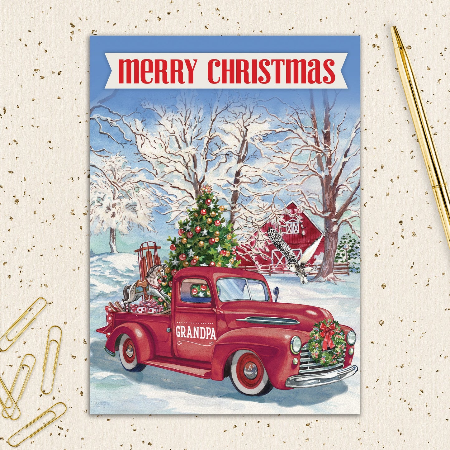 8564-IOPEOX0558L | XM/Grandpa Red Truck