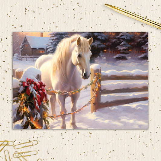 8564-IOPEOX1071L | XM/Festive Horse at Gate