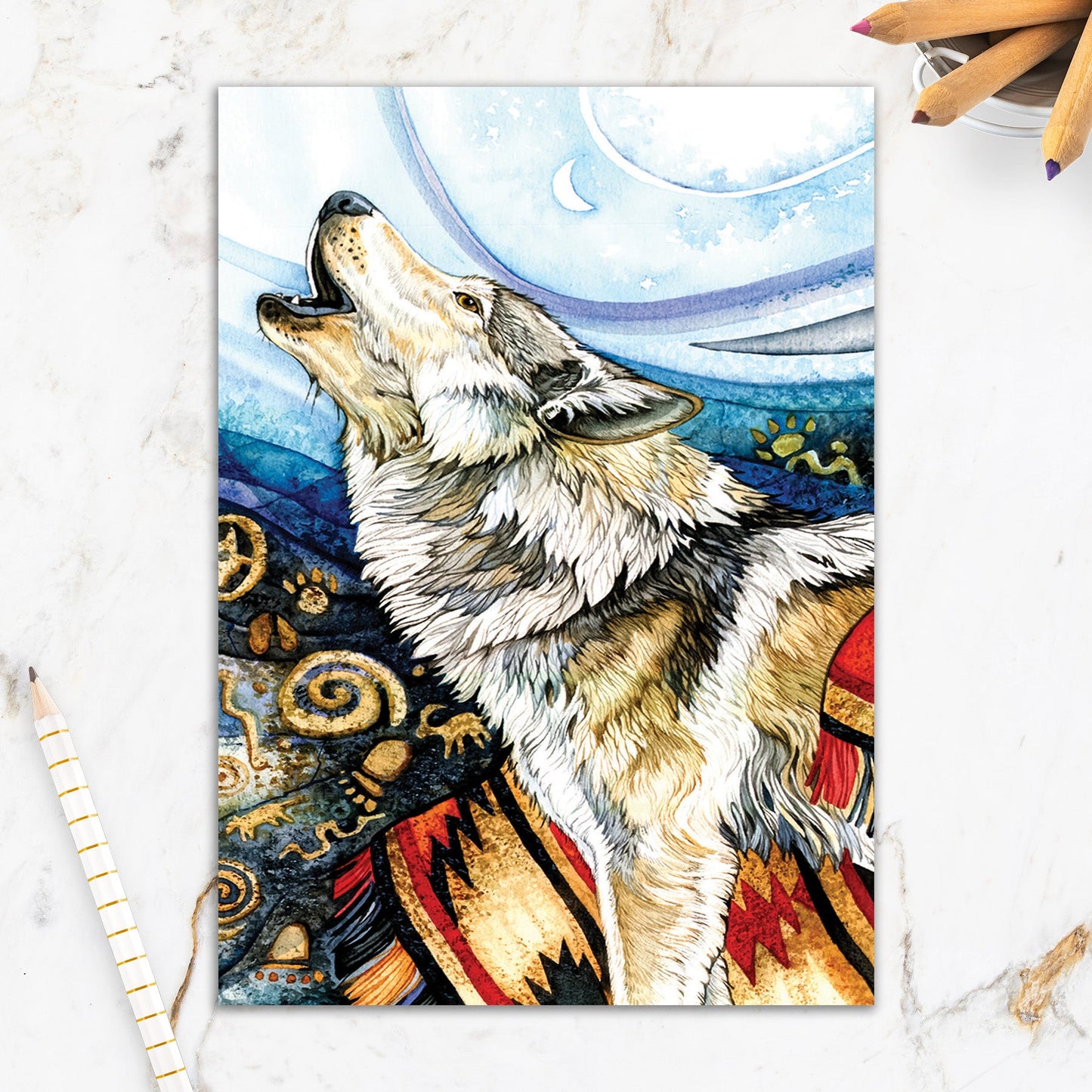 564-IOPI0587L | BD/Wolf Howling In Blanket
