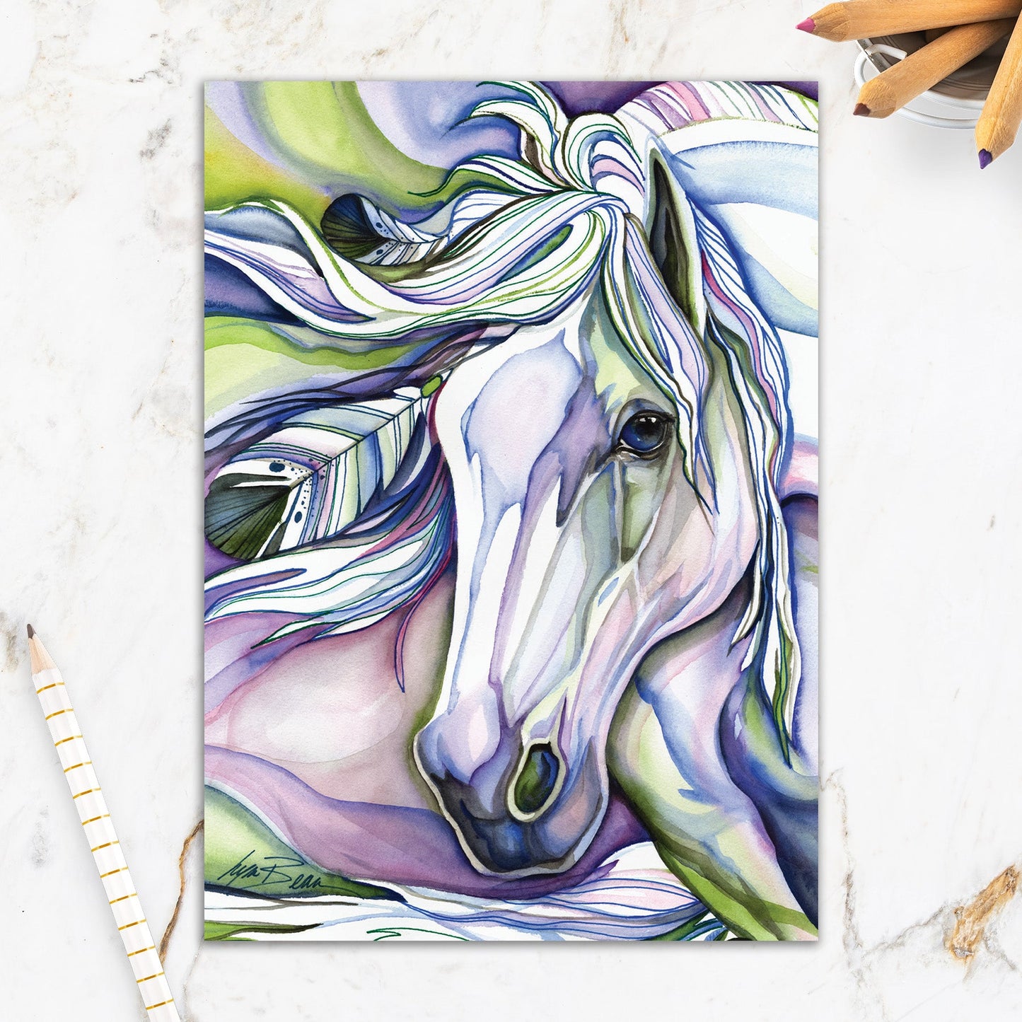 564-IOPI0589L | GW/Purple And Green Horse