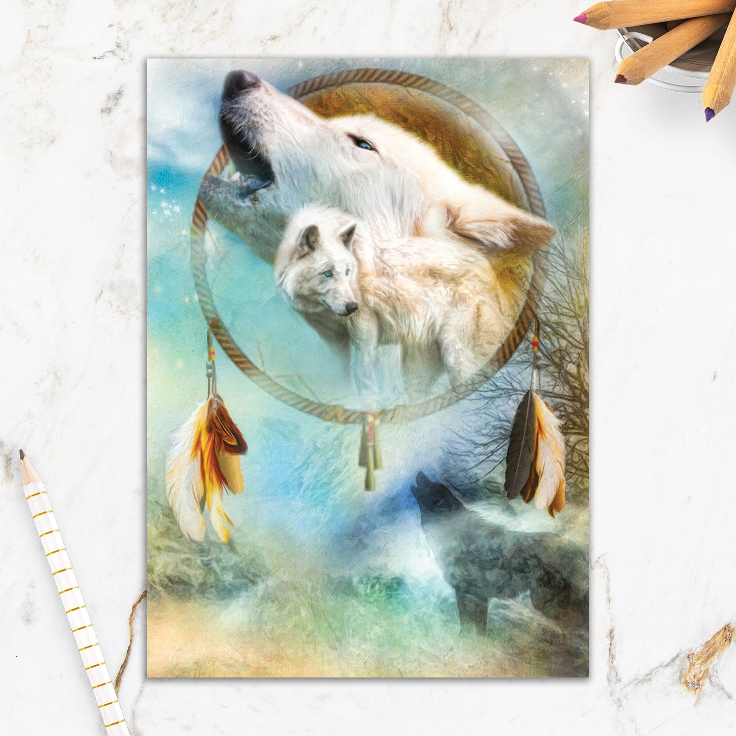 564-IOPI0614L | TH/White Wolf Dreamcatcher