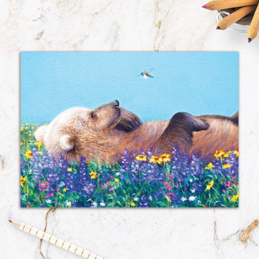 564-IOPI0618L | ED/Bear In Field w/Hummingbird