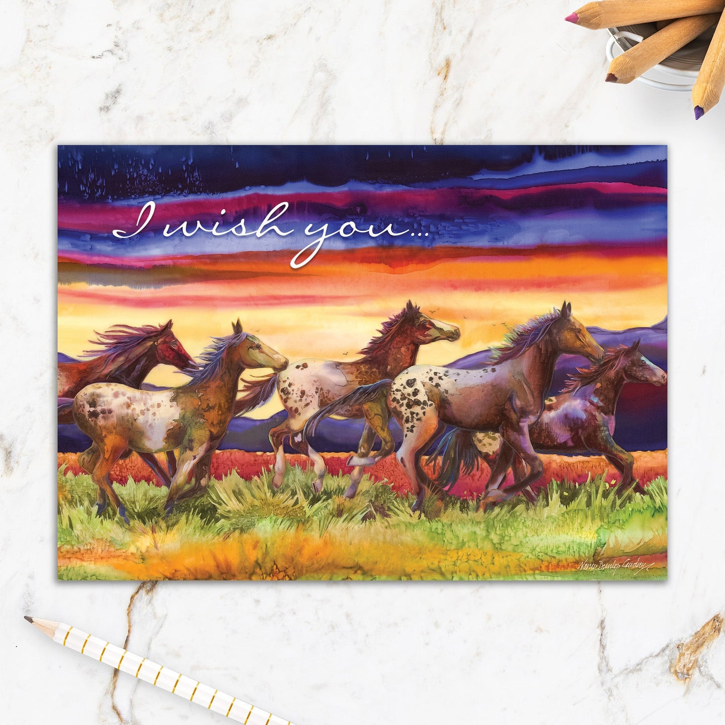 564-IOPI0643L | BD/Sunset Horses Running