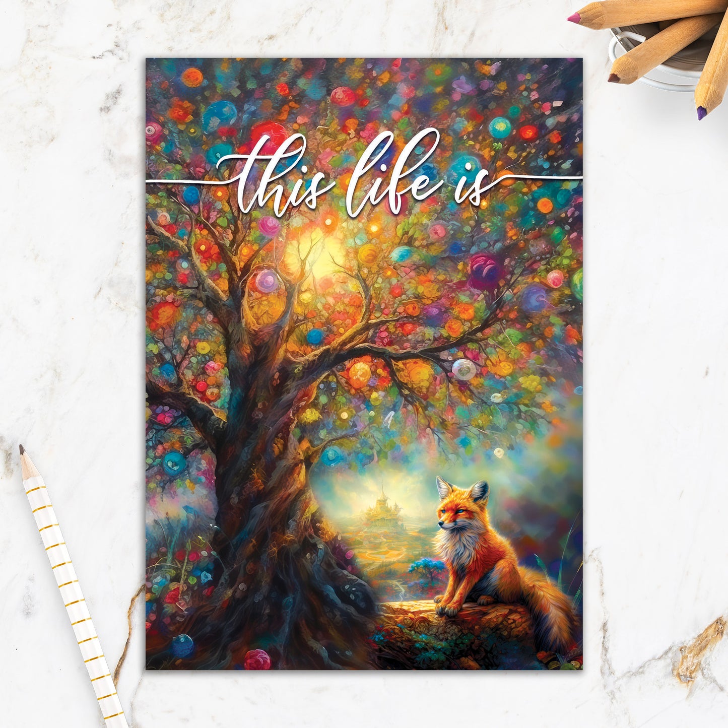 564-IOPM0719WC | BD/Colourful Tree And Fox