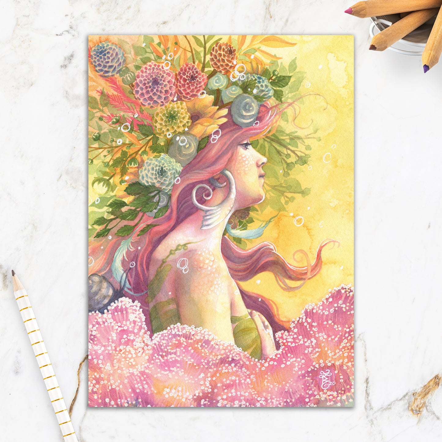 564-IOPM0727WC | ED/Floral Mermaid