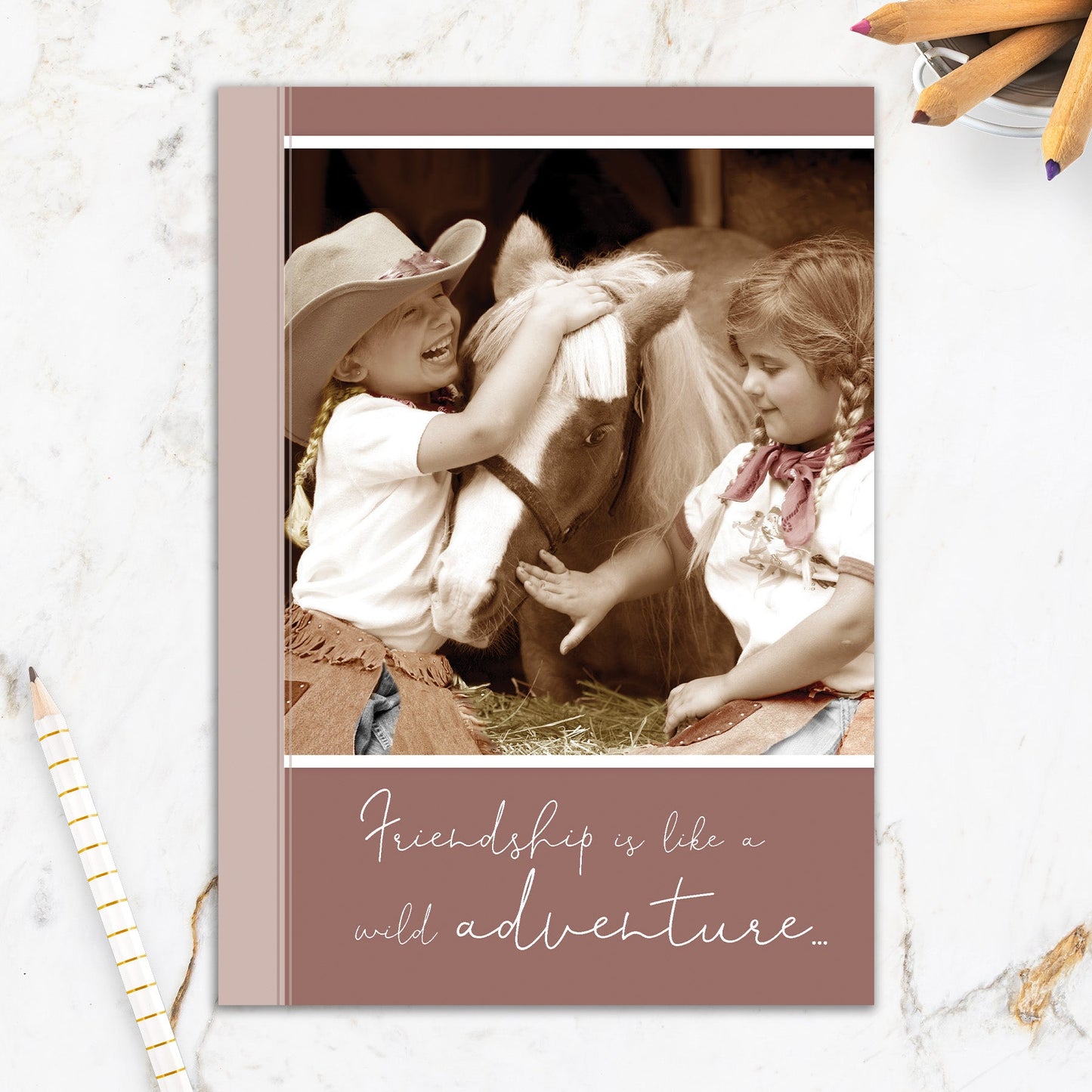 564-IOPW0185C | FR/Two Girls With Horse