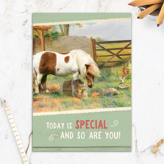 564-IOPW0349S |BD/Horse and Bunnies