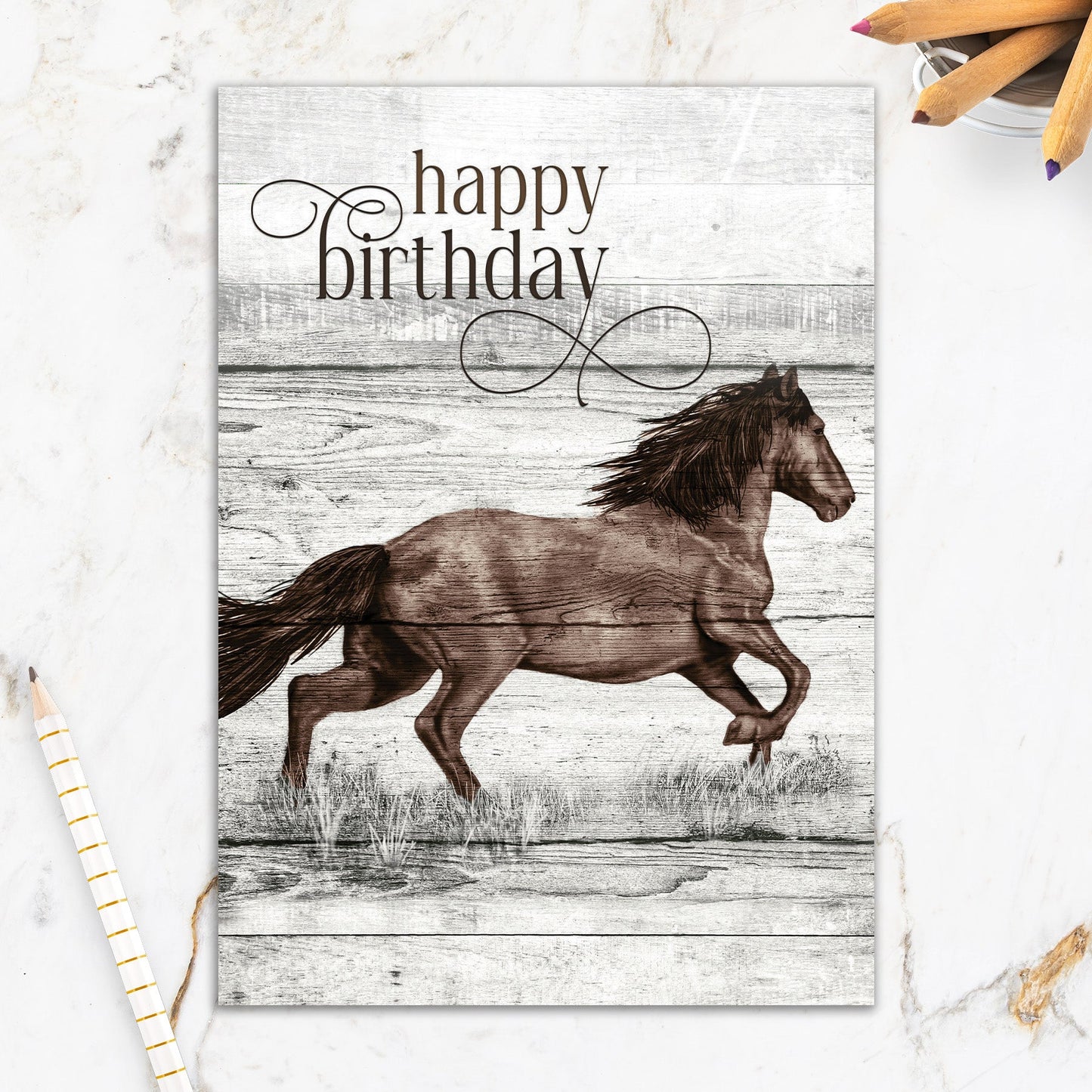 564-IOPW0358L |BD/Horse on Wood