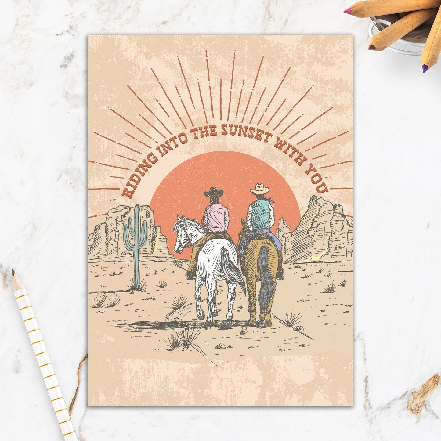 564-IOPW0455S |AN/Riding into Sunset