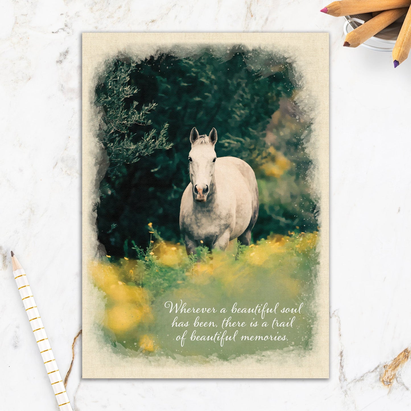 564-IOPW0459L | SY/Horse Among Flowers