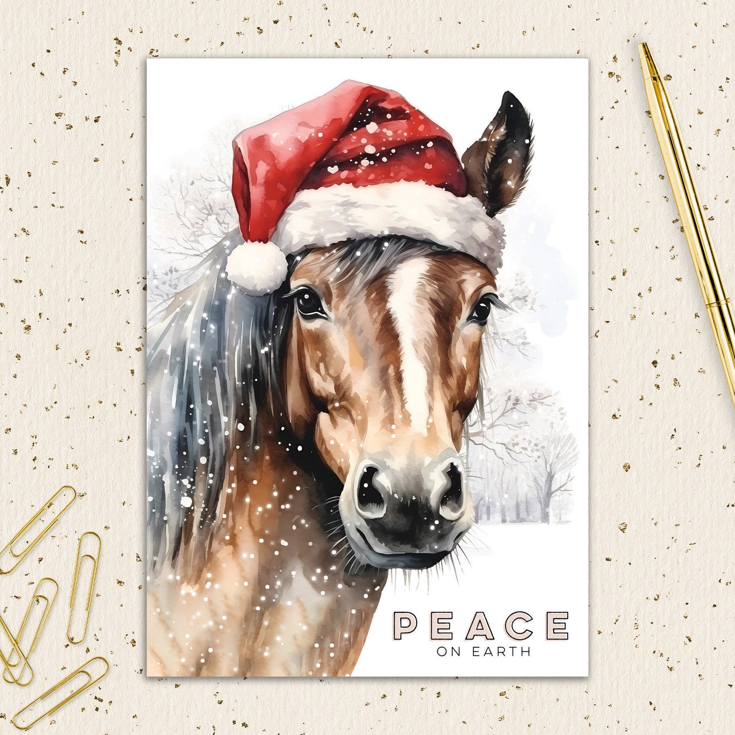 8564-IOPWOX0787WC | XM/Santa Hat Horse