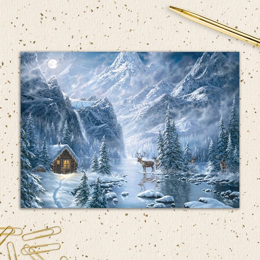 8564-IOPWOX0800S | XM/Moonlit Snowy Cabin