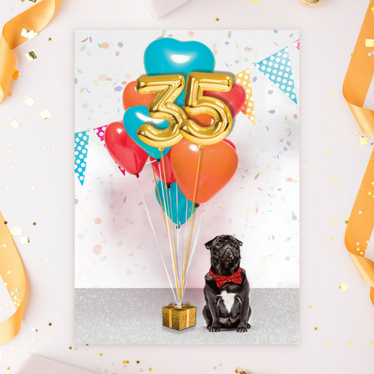 363-MLST0035D | ABD35/Dog With 35th Balloon