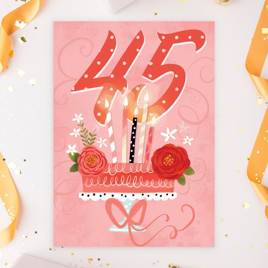 363-MLST0045B | ABD45/Pink 45th Cake