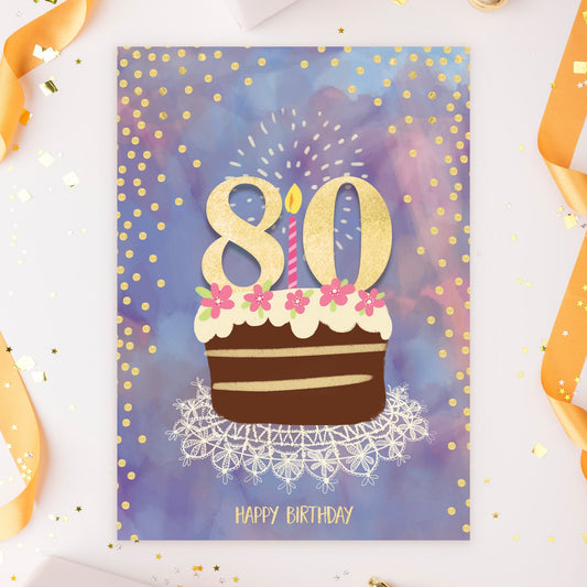 363-MLST0080D | ABD80/Chocolate 80th Cake
