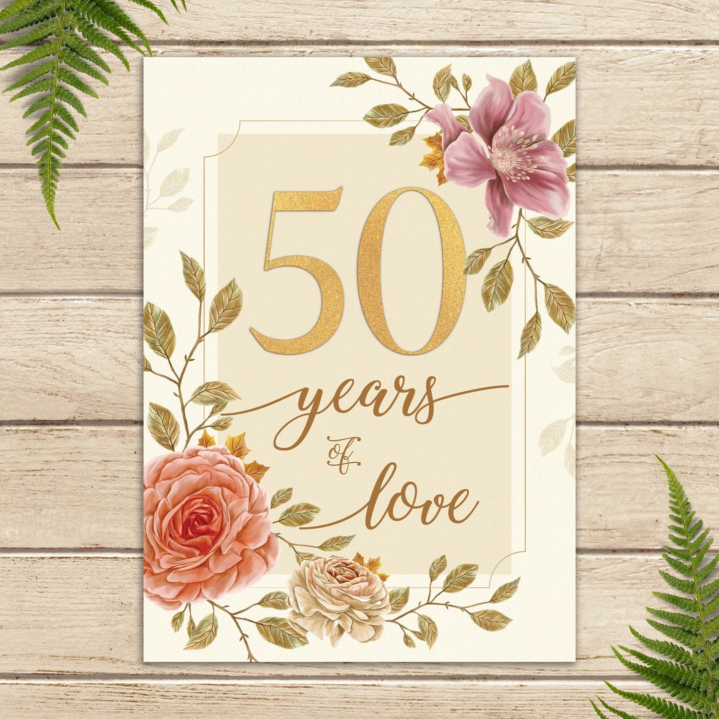 363-MLST0150D | AN/50 Years Gold Floral